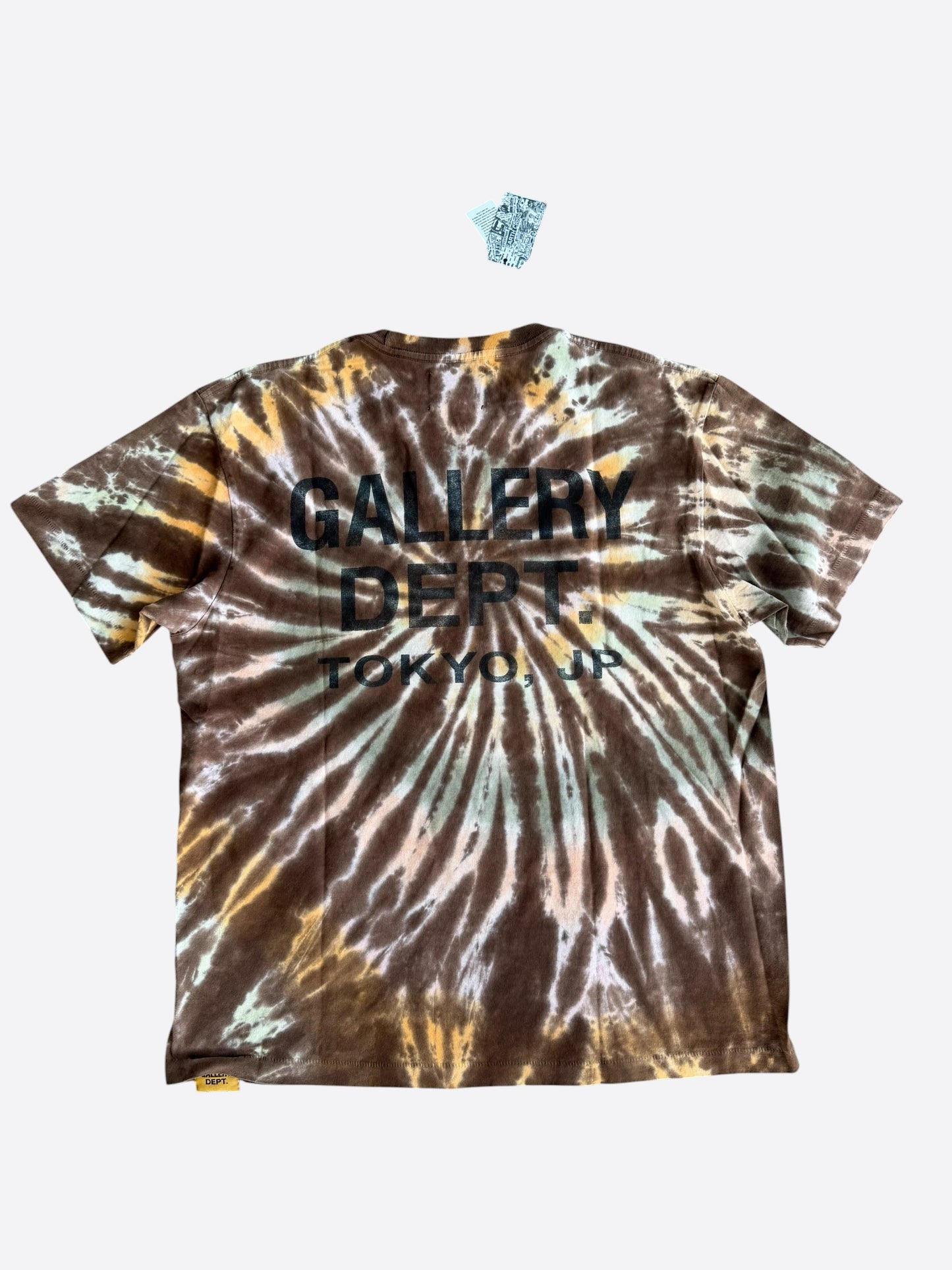 Gallery Dept Brown Tie-Dye Tokyo Exclusive Logo T-Shirt