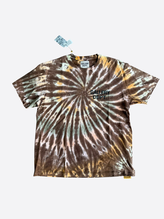 Gallery Dept Brown Tie-Dye Tokyo Exclusive Logo T-Shirt