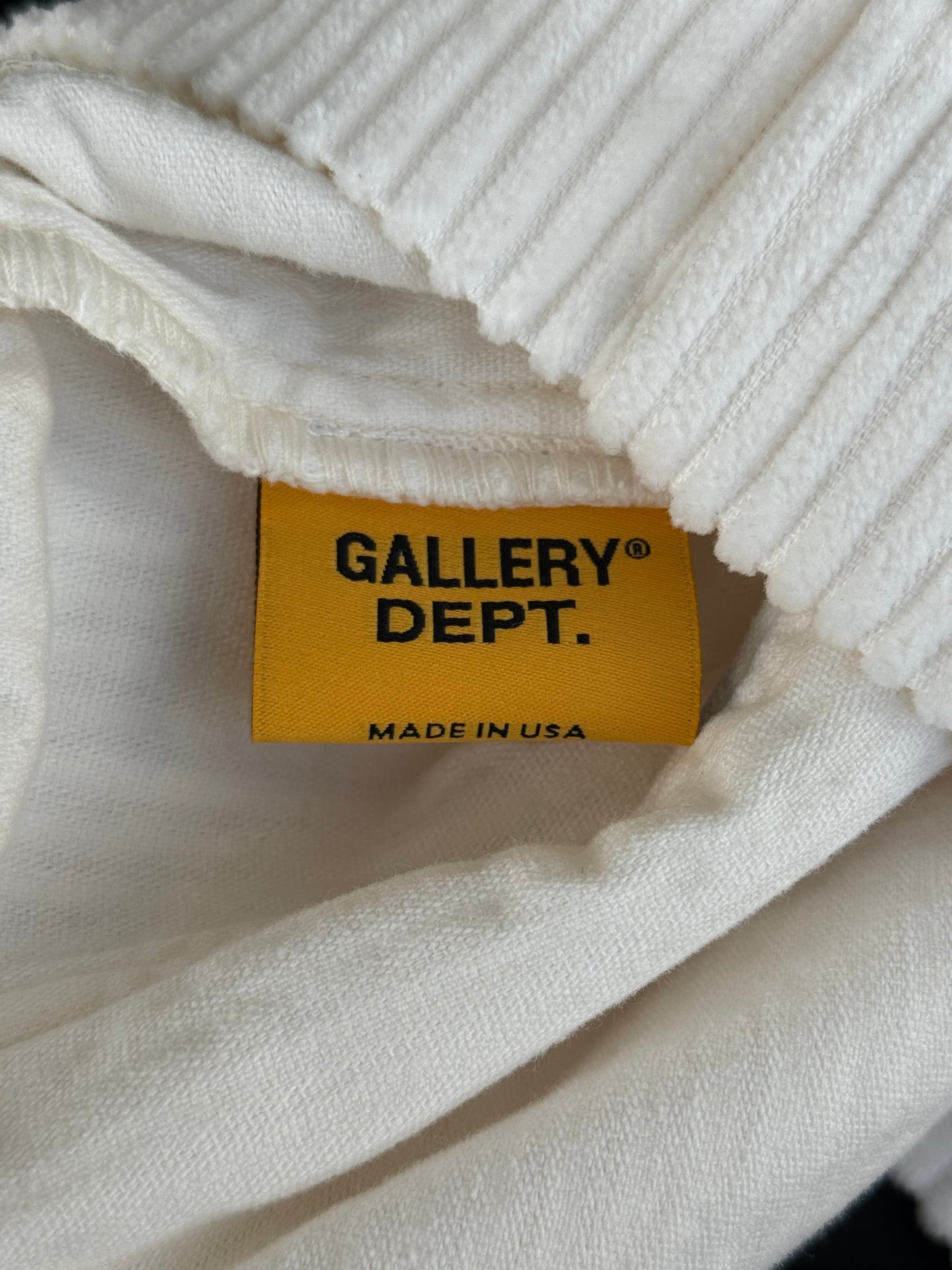 Gallery Dept White & Blue Corduroy Embroidered Logo Surf Shorts