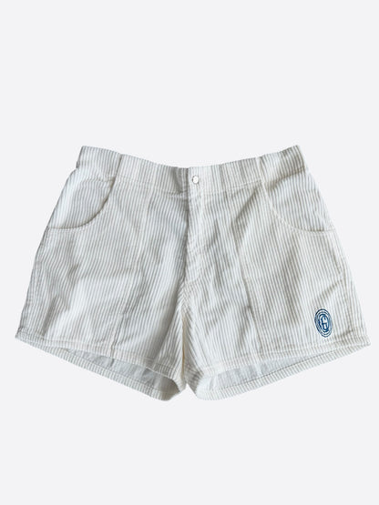 Gallery Dept White & Blue Corduroy Embroidered Logo Surf Shorts