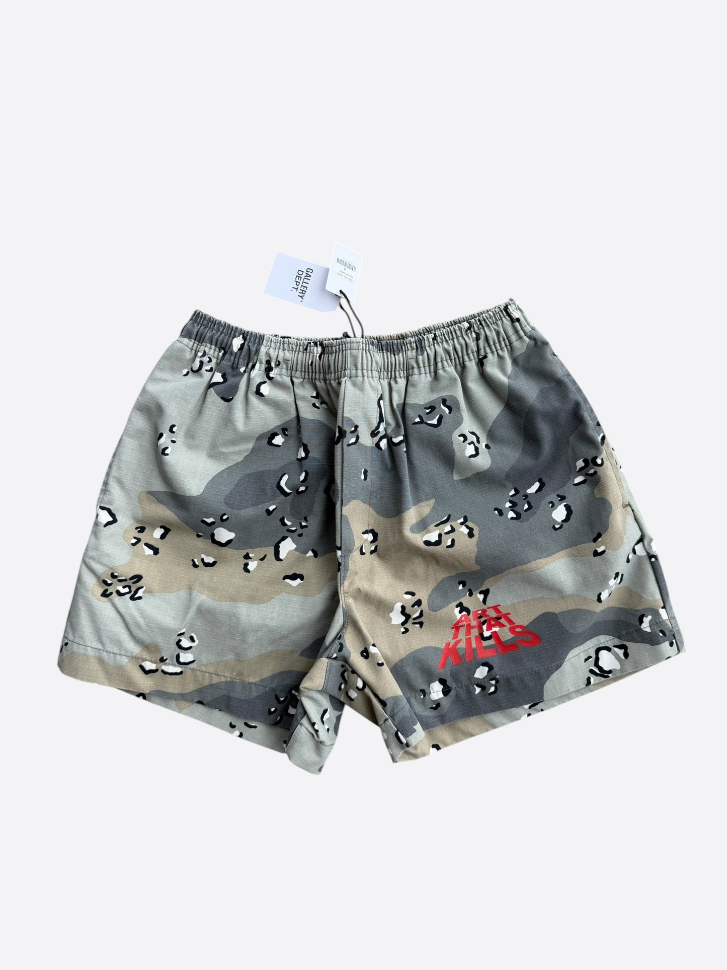 Gallery Dept Grey Camouflage & Red Art That Kills Shorts