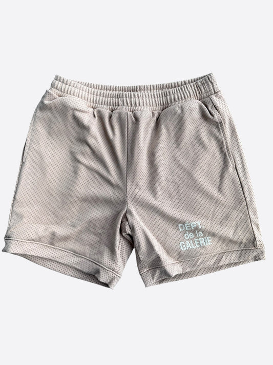 Gallery Dept Tan & White French Logo Mesh Shorts