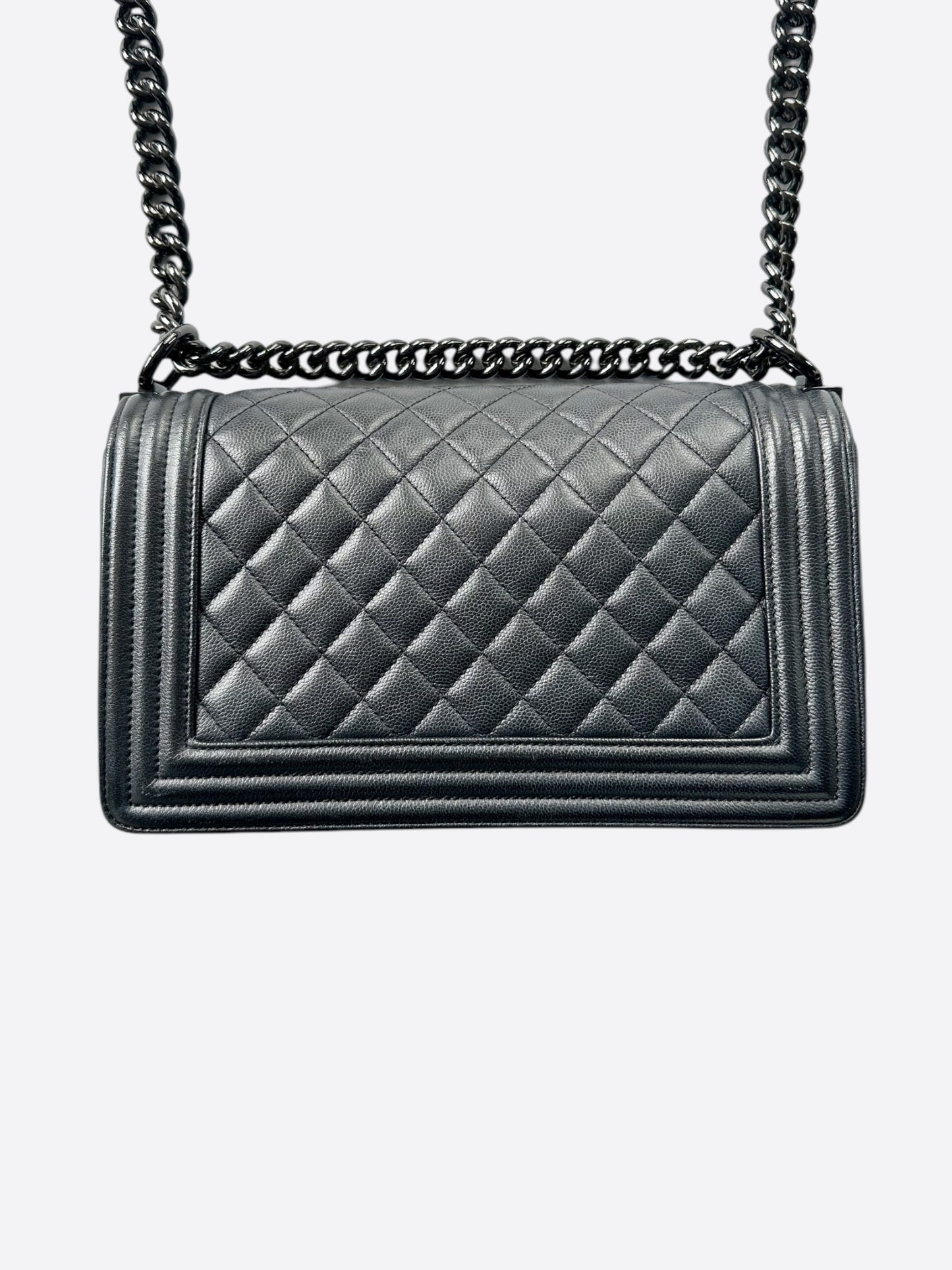 Chanel So Black Calfskin Quilted Small Boy Bag