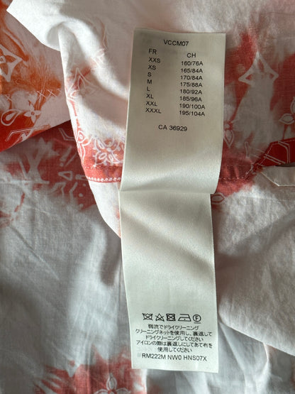 Louis Vuitton Red Bleached Bandana Monogram Button Up Shirt