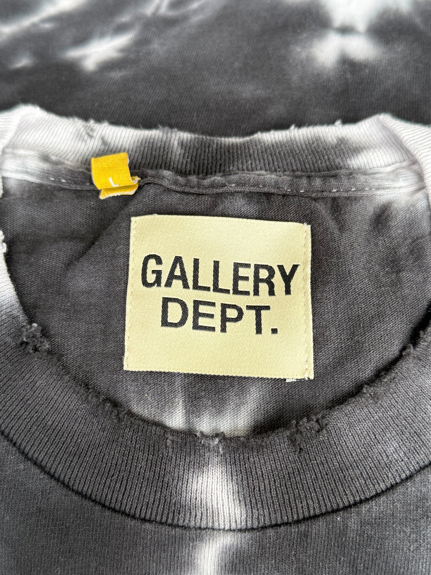 Gallery Dept Black & White Tie-Dye Gradient Logo T-Shirt