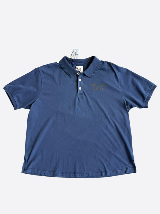 Gallery Dept Navy & Yellow Logo Polo T-Shirt