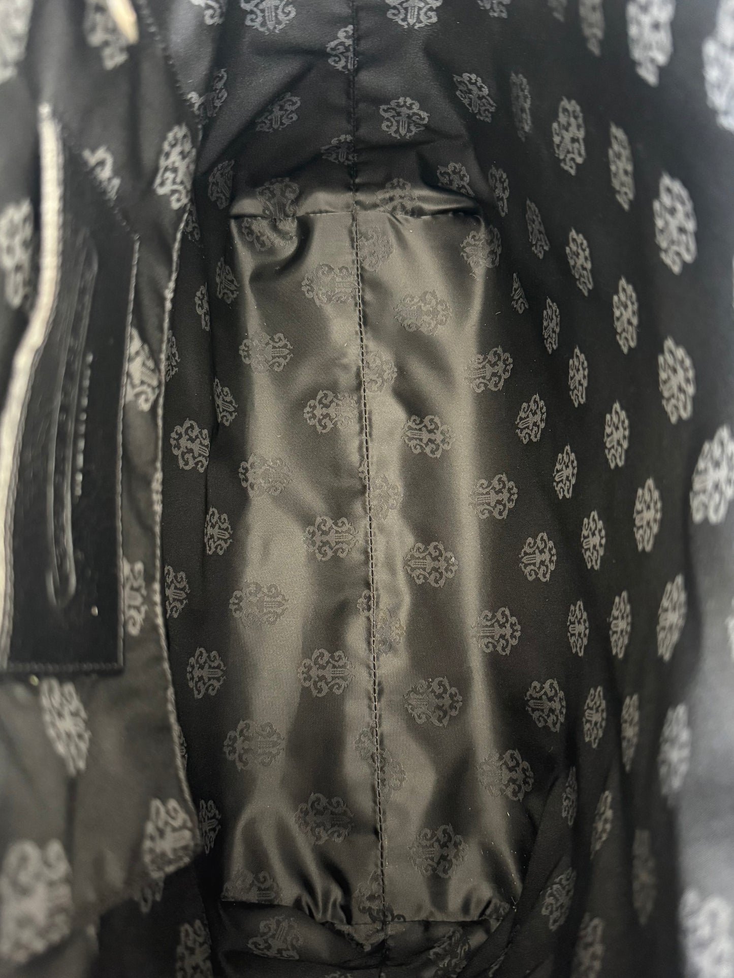 Chrome Hearts Black Leather Cross Patch Tote Bag