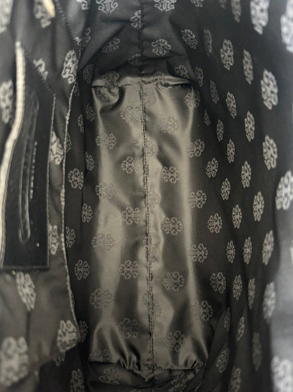 Chrome Hearts Black Leather Cross Patch Tote Bag