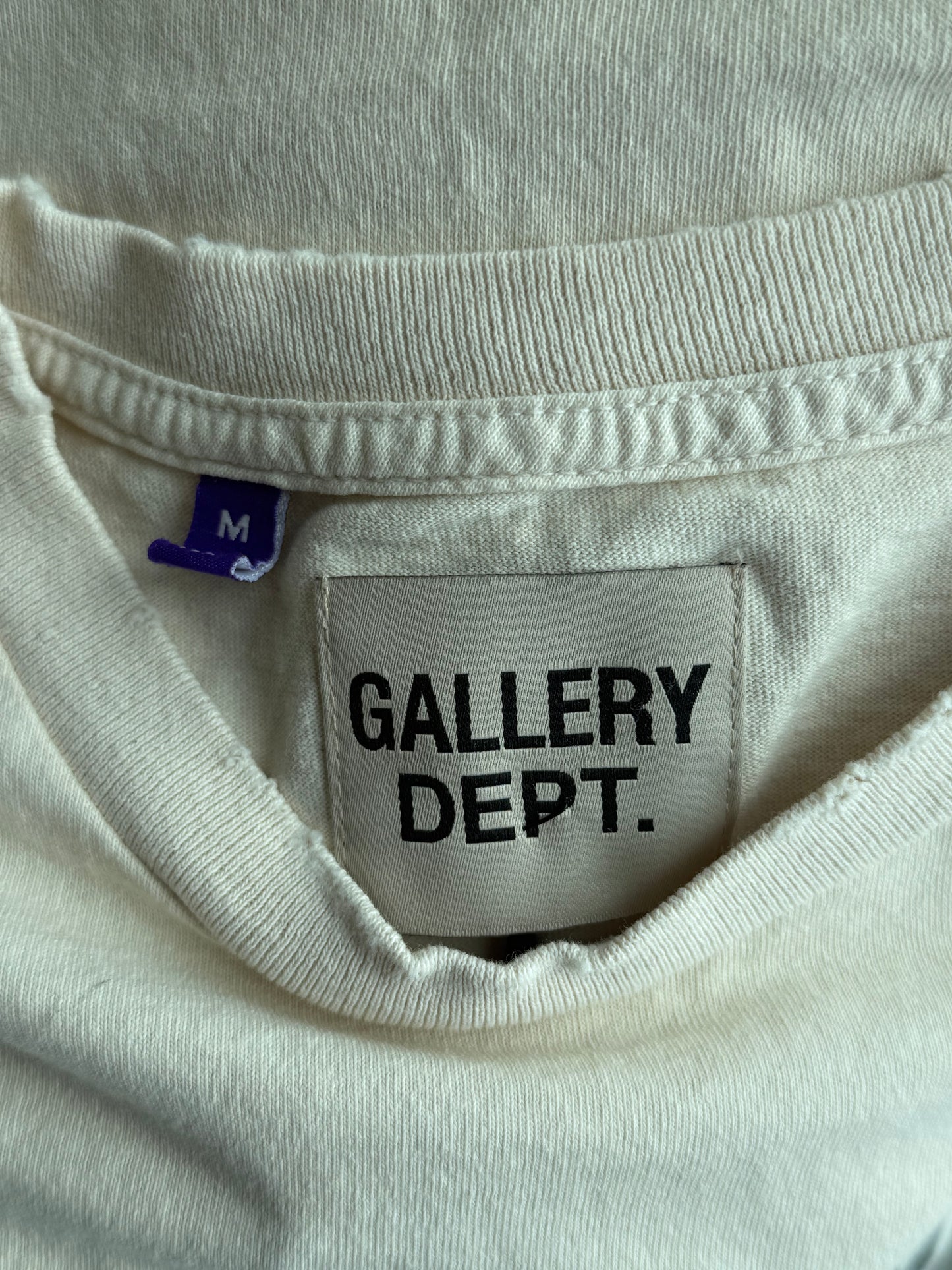 Gallery Dept Antique White & Black Buried Alive Glitter Logo T-Shirt