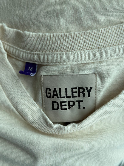 Gallery Dept Antique White & Black Buried Alive Glitter Logo T-Shirt