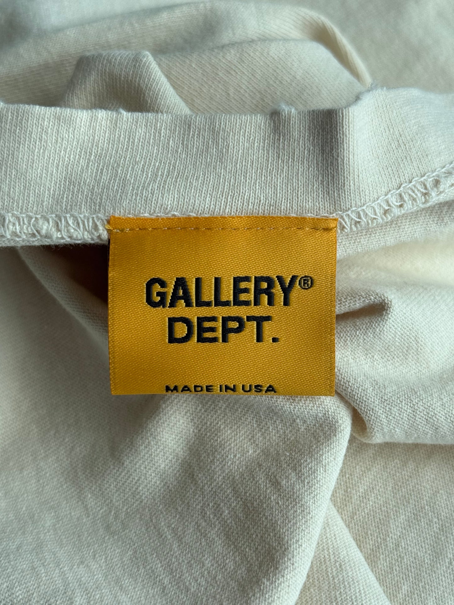 Gallery Dept Antique White & Black Buried Alive Glitter Logo T-Shirt