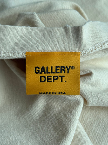 Gallery Dept Antique White & Black Buried Alive Glitter Logo T-Shirt