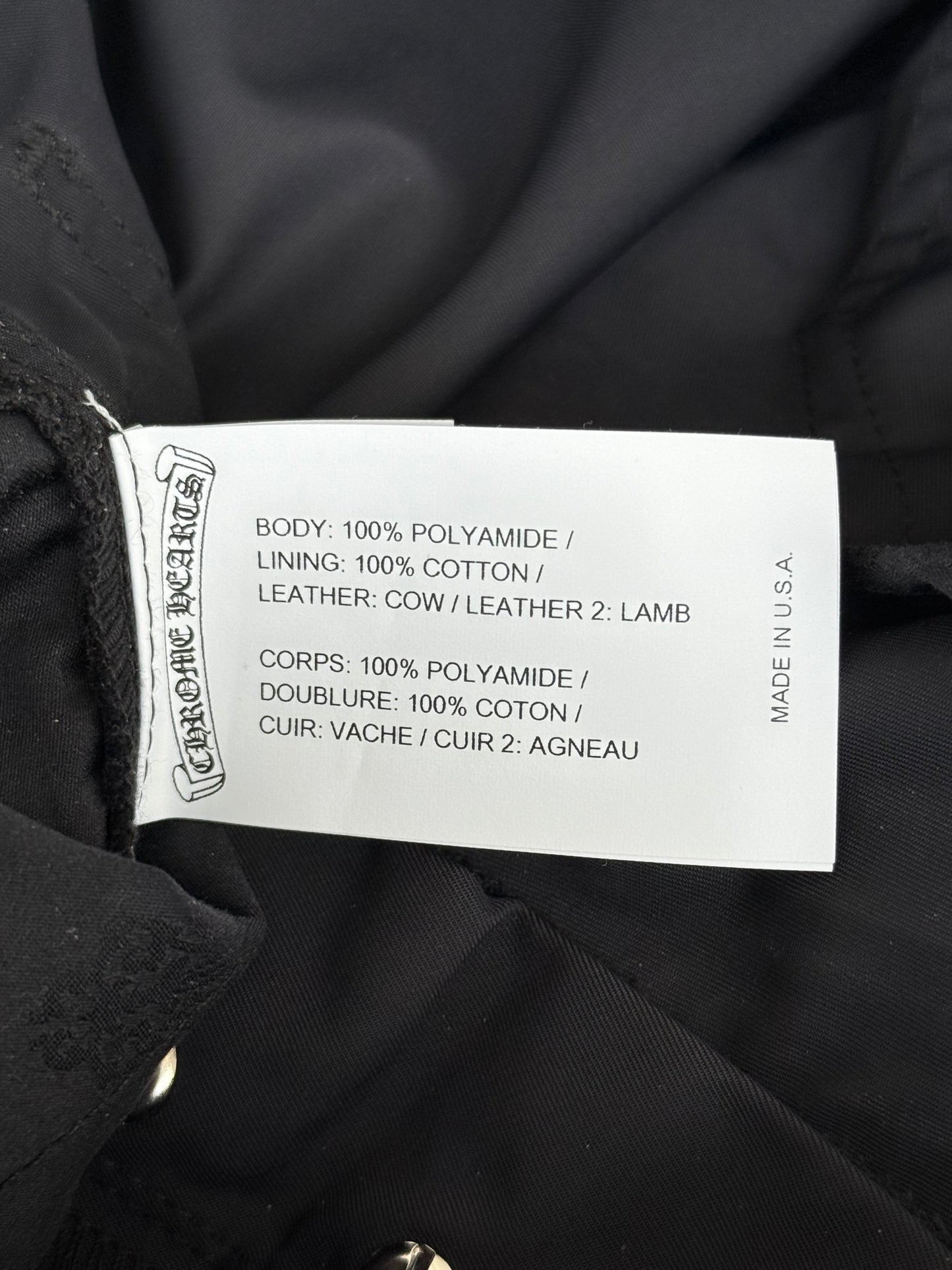 Chrome Hearts Black Nylon & Leather Carpenter Pants