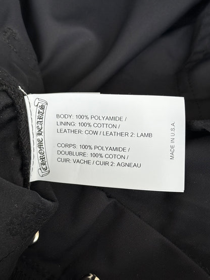 Chrome Hearts Black Nylon & Leather Carpenter Pants
