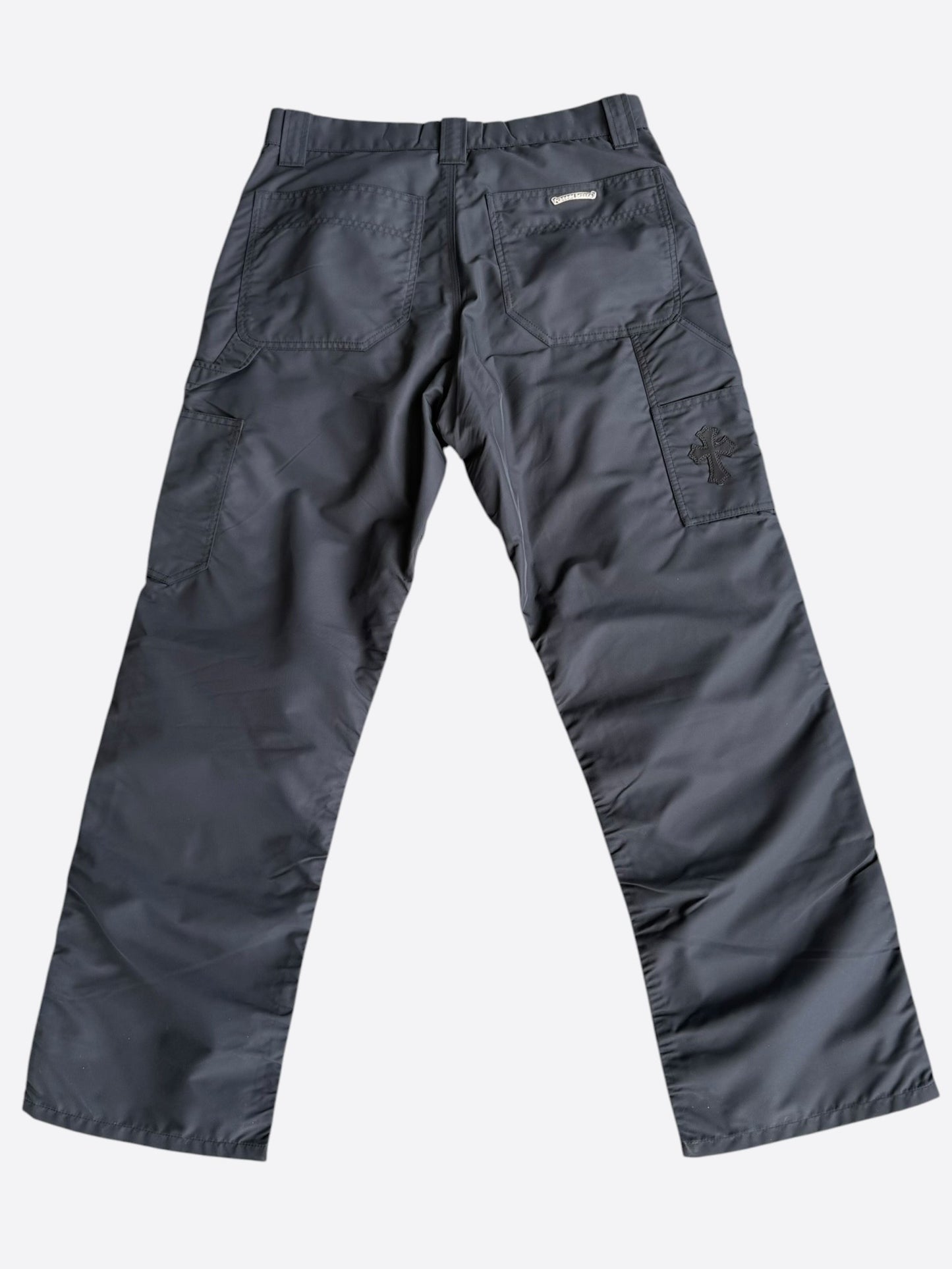 Chrome Hearts Black Nylon & Leather Carpenter Pants