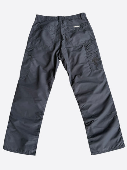 Chrome Hearts Black Nylon & Leather Carpenter Pants