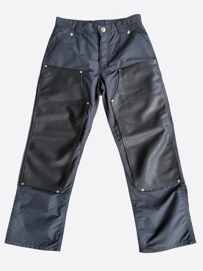 Chrome Hearts Black Nylon & Leather Carpenter Pants