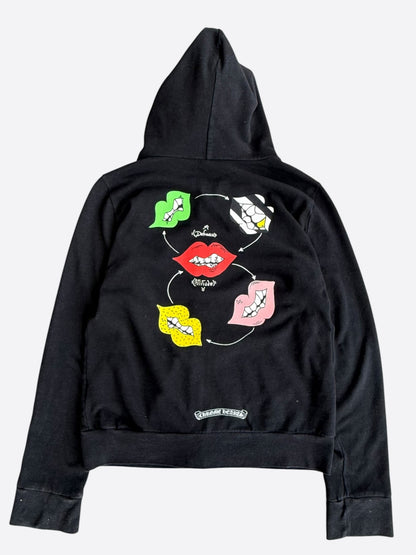 Chrome Hearts Matty Boy Black Defiance Attitude Graphic Zip Up Hoodie