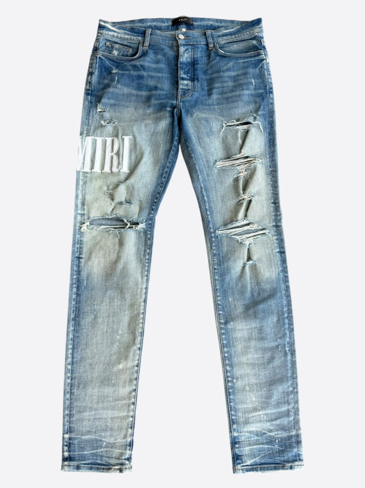 Amiri Clay Indigo & White Core Applique Logo Jeans