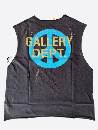 Gallery Dept Faded Black Venice Beach Glitter Logo Sleeveless T-Shirt