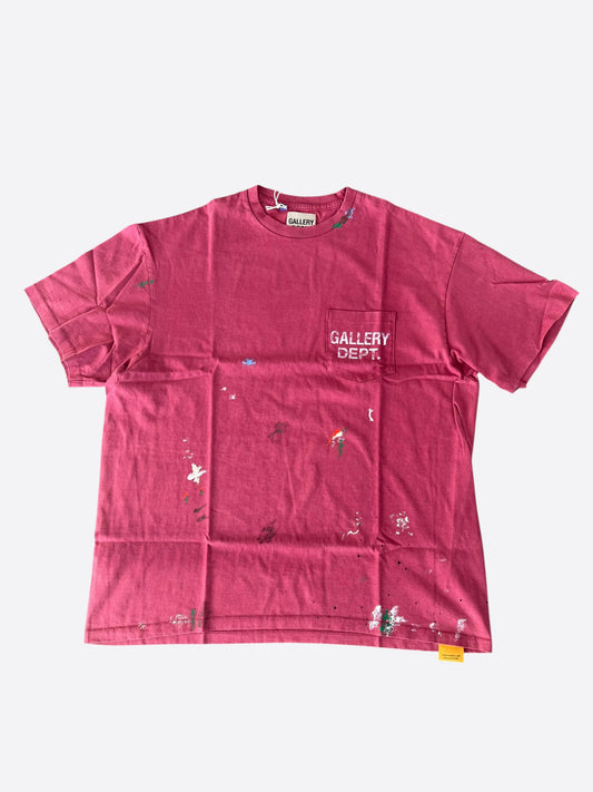Gallery Dept Dusty Red Paint Splatter Logo T-Shirt