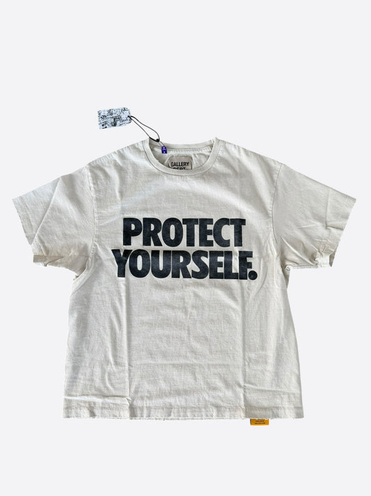 Gallery Dept Archival White ATK Protect Yourself Graphic T-Shirt