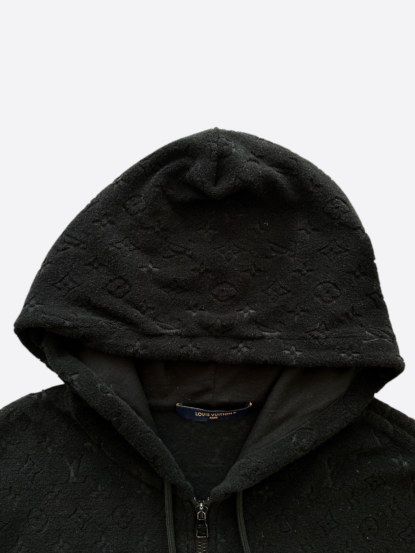 Louis Vuitton Black Monogram Towel Zip Up Hoodie