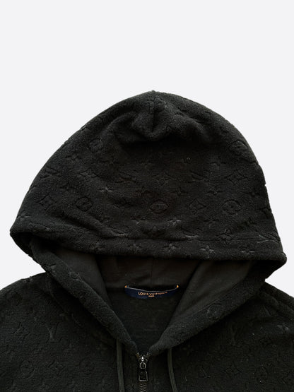 Louis Vuitton Black Monogram Towel Zip Up Hoodie