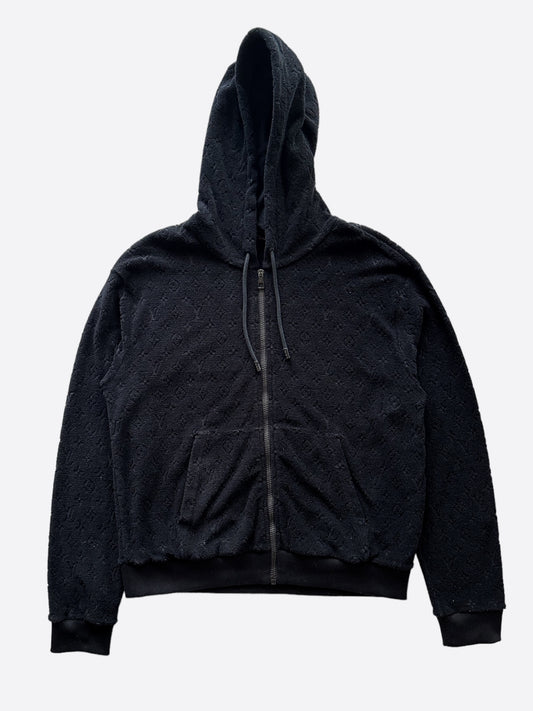 Louis Vuitton Black Monogram Towel Zip Up Hoodie