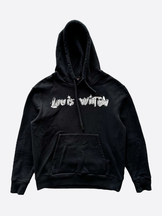 Louis Vuitton Black & Silver Graphic Hoodie