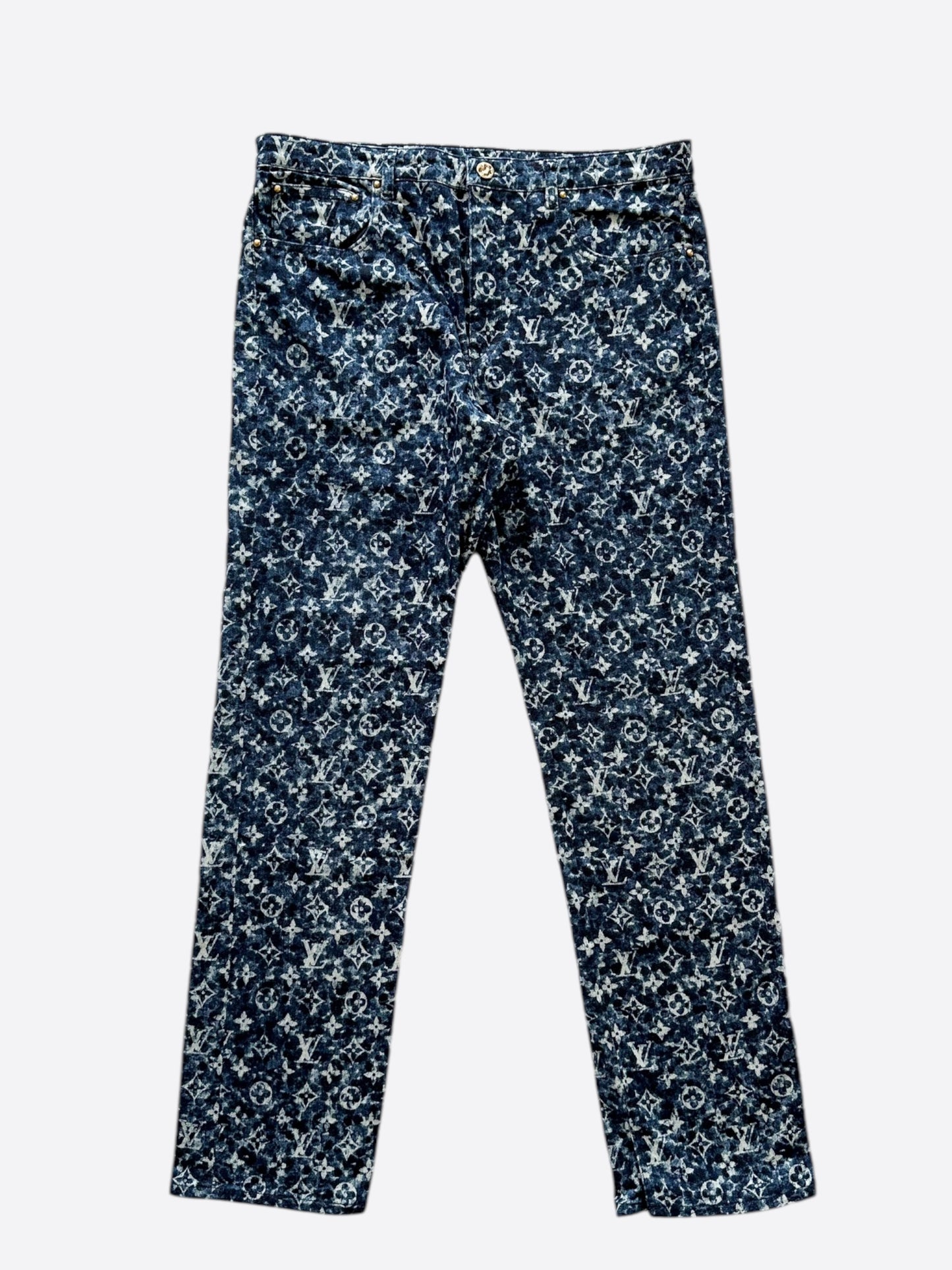 Louis Vuitton Blue Pointillism Monogram Jeans