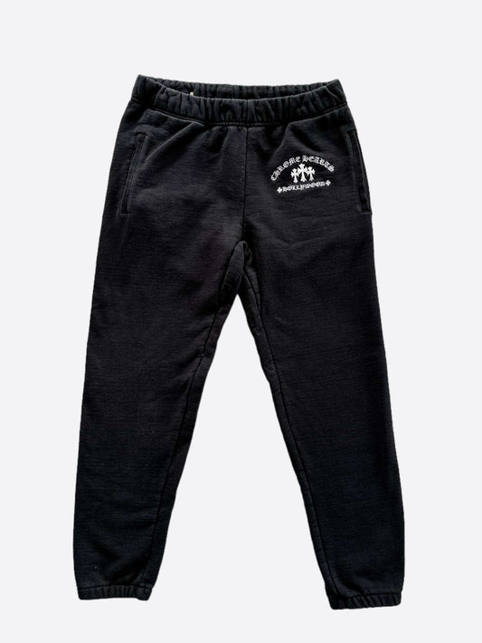Chrome Hearts Black & White Triple Cross Patch Embroidered Sweatpants