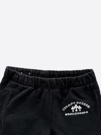 Chrome Hearts Black & White Triple Cross Patch Embroidered Sweatpants