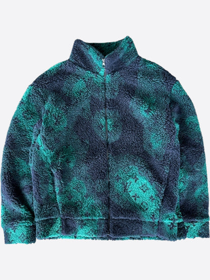 Louis Vuitton Green Camouflage Monogram Fleece Zip Up Jacket