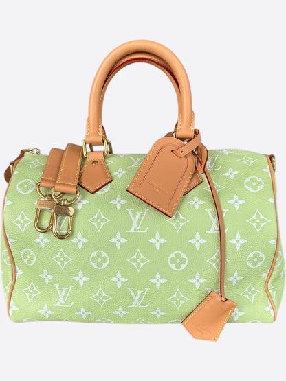 Louis Vuitton Lime Green & White Monogram P9 Speedy 30
