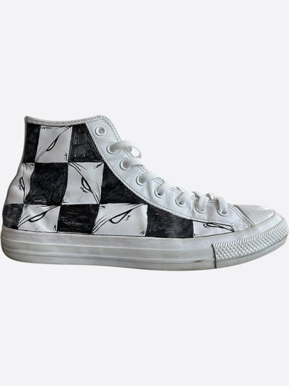 Chrome Hearts Matty Boy White Hand Painted High Top Converse