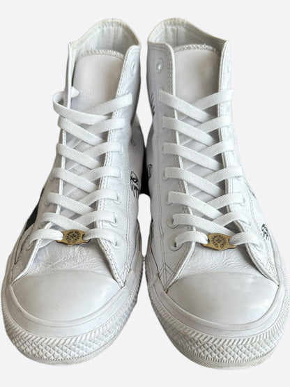 Chrome Hearts Matty Boy White Hand Painted High Top Converse