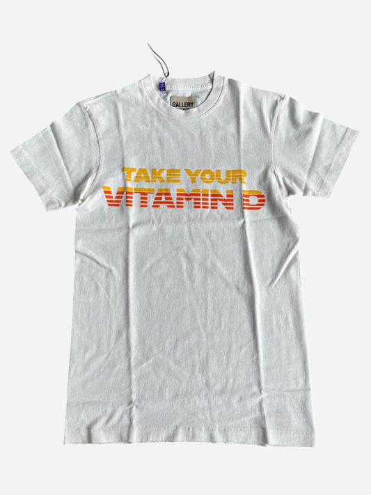 Gallery Dept White Gradient Vitamin D Glitter Logo T-Shirt