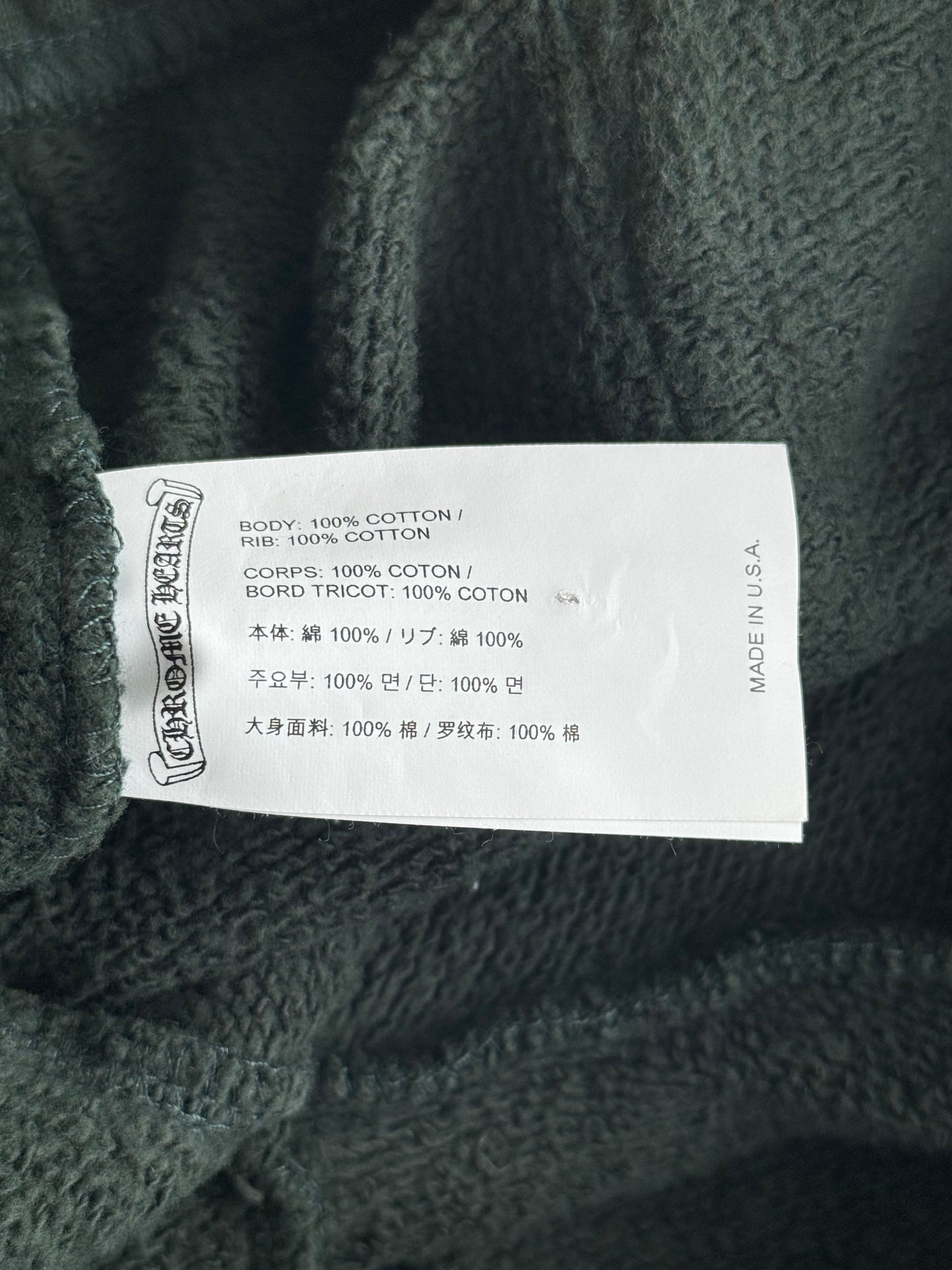 Chrome Hearts Green & White Slo Ride Embroidered Sweatpants