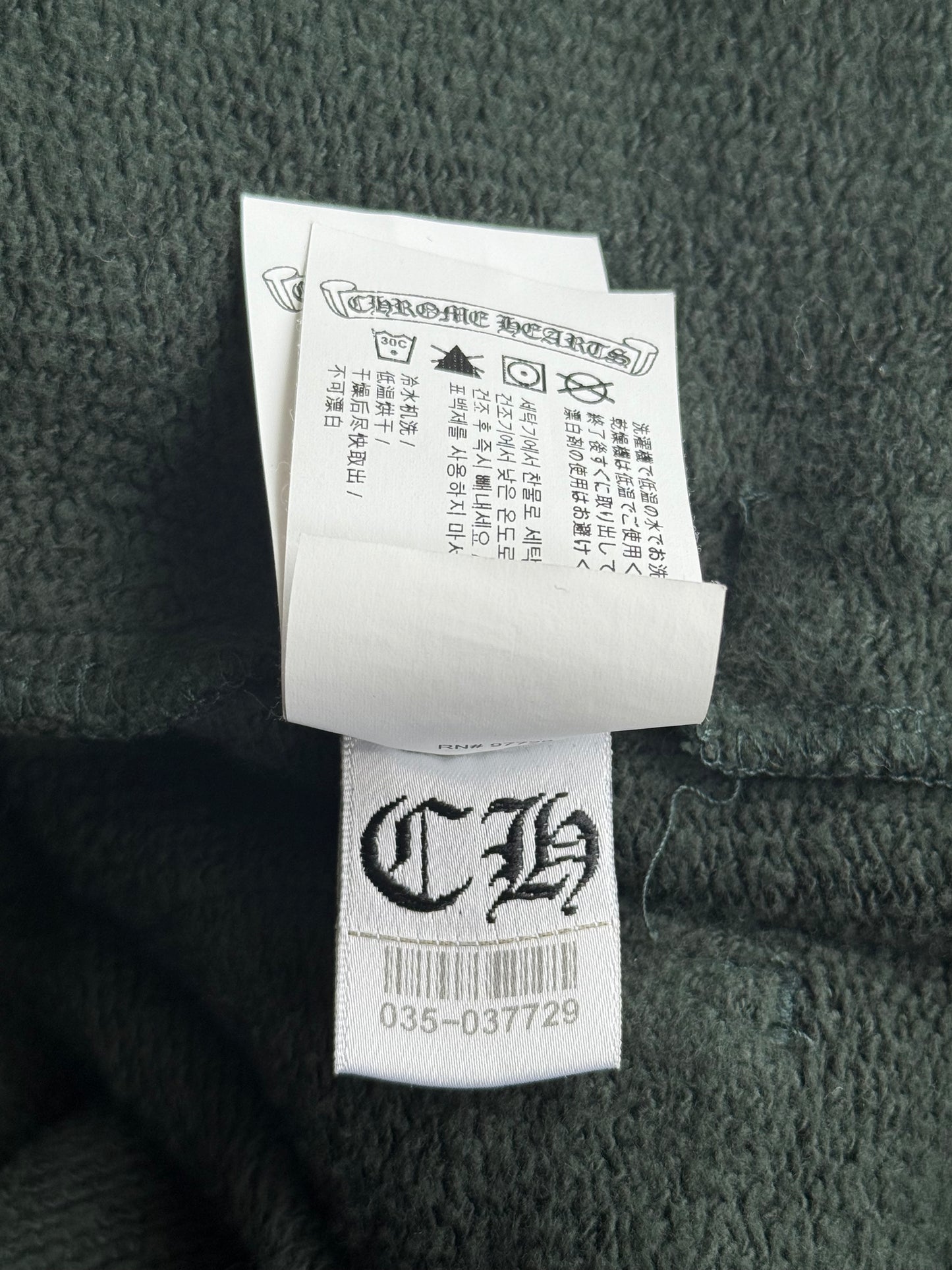 Chrome Hearts Green & White Slo Ride Embroidered Sweatpants