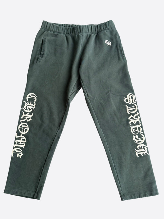 Chrome Hearts Green & White Slo Ride Embroidered Sweatpants