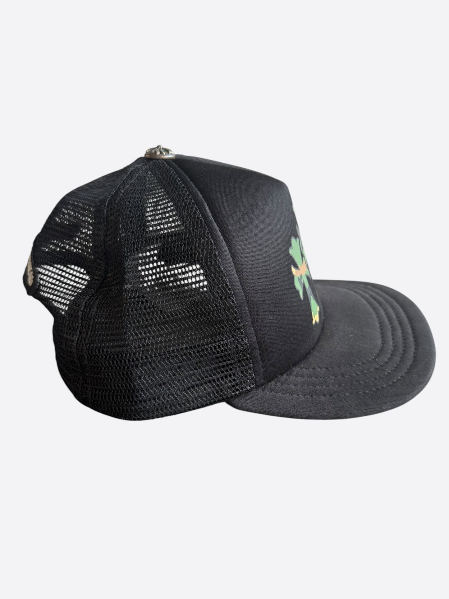 Chrome Hearts Black & Camouflage Cross Trucker Hat