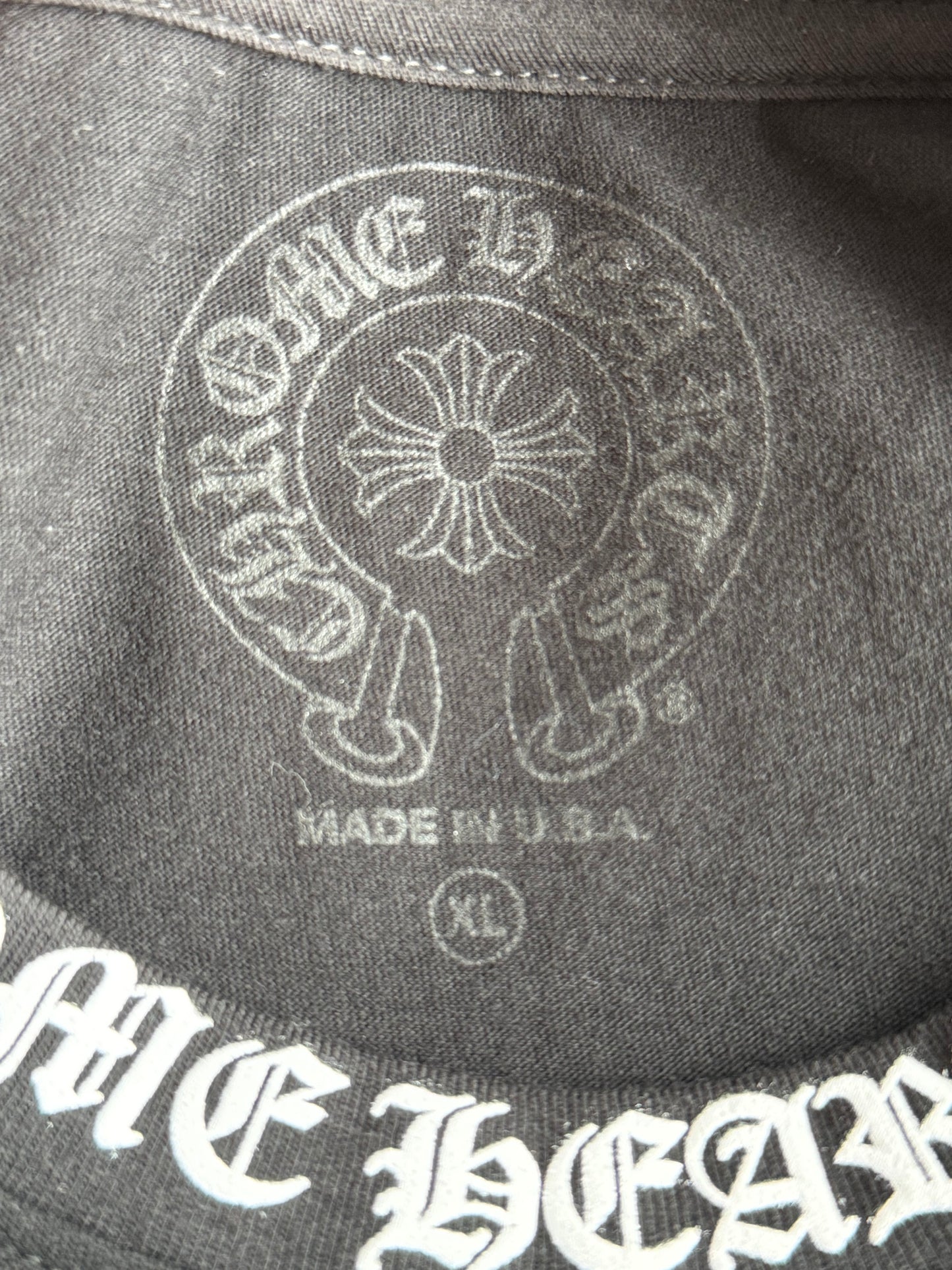 Chrome Hearts Black & White Neck Logo Longsleeve T-Shirt