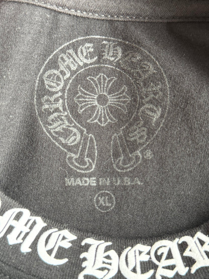 Chrome Hearts Black & White Neck Logo Longsleeve T-Shirt