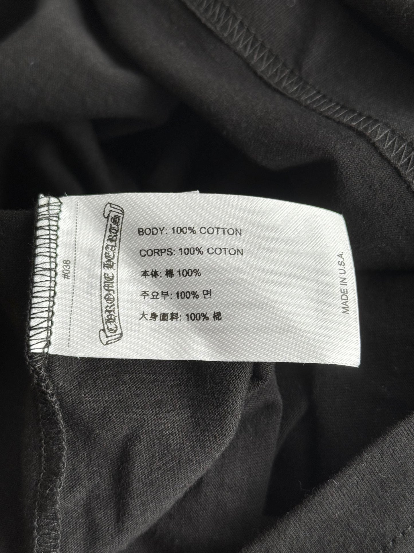 Chrome Hearts Black & White Neck Logo Longsleeve T-Shirt