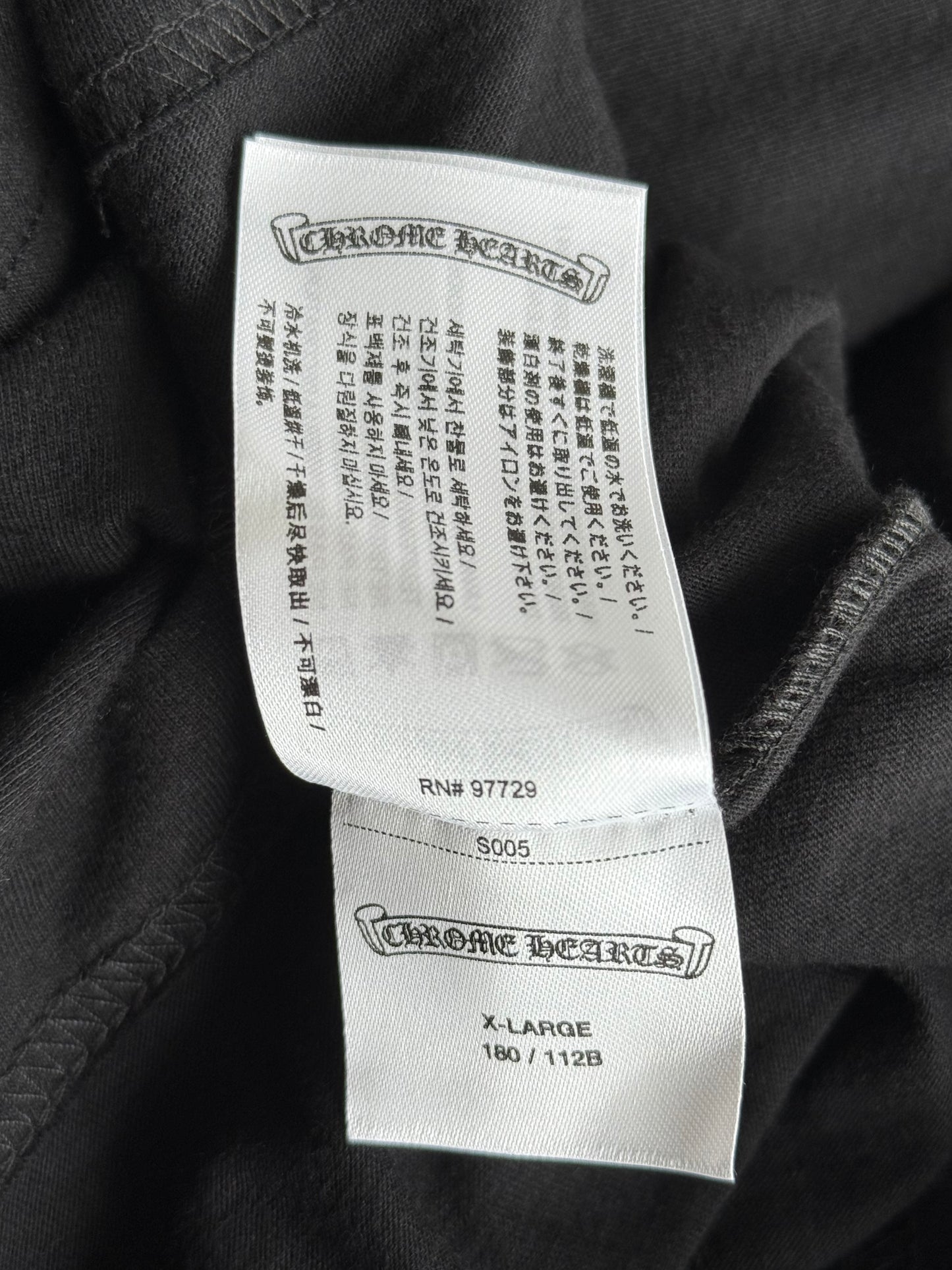 Chrome Hearts Black & White Neck Logo Longsleeve T-Shirt