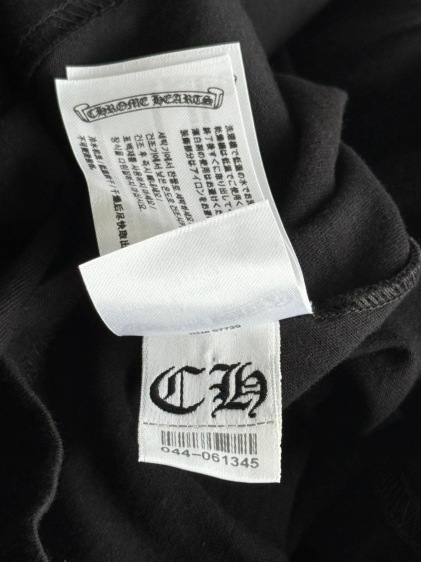 Chrome Hearts Black & White Neck Logo Longsleeve T-Shirt