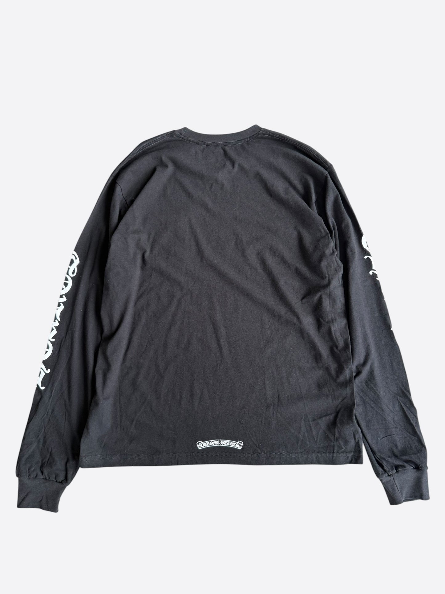 Chrome Hearts Black & White Neck Logo Longsleeve T-Shirt