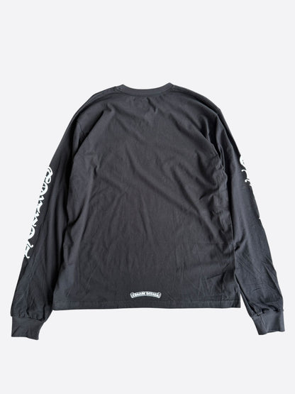 Chrome Hearts Black & White Neck Logo Longsleeve T-Shirt