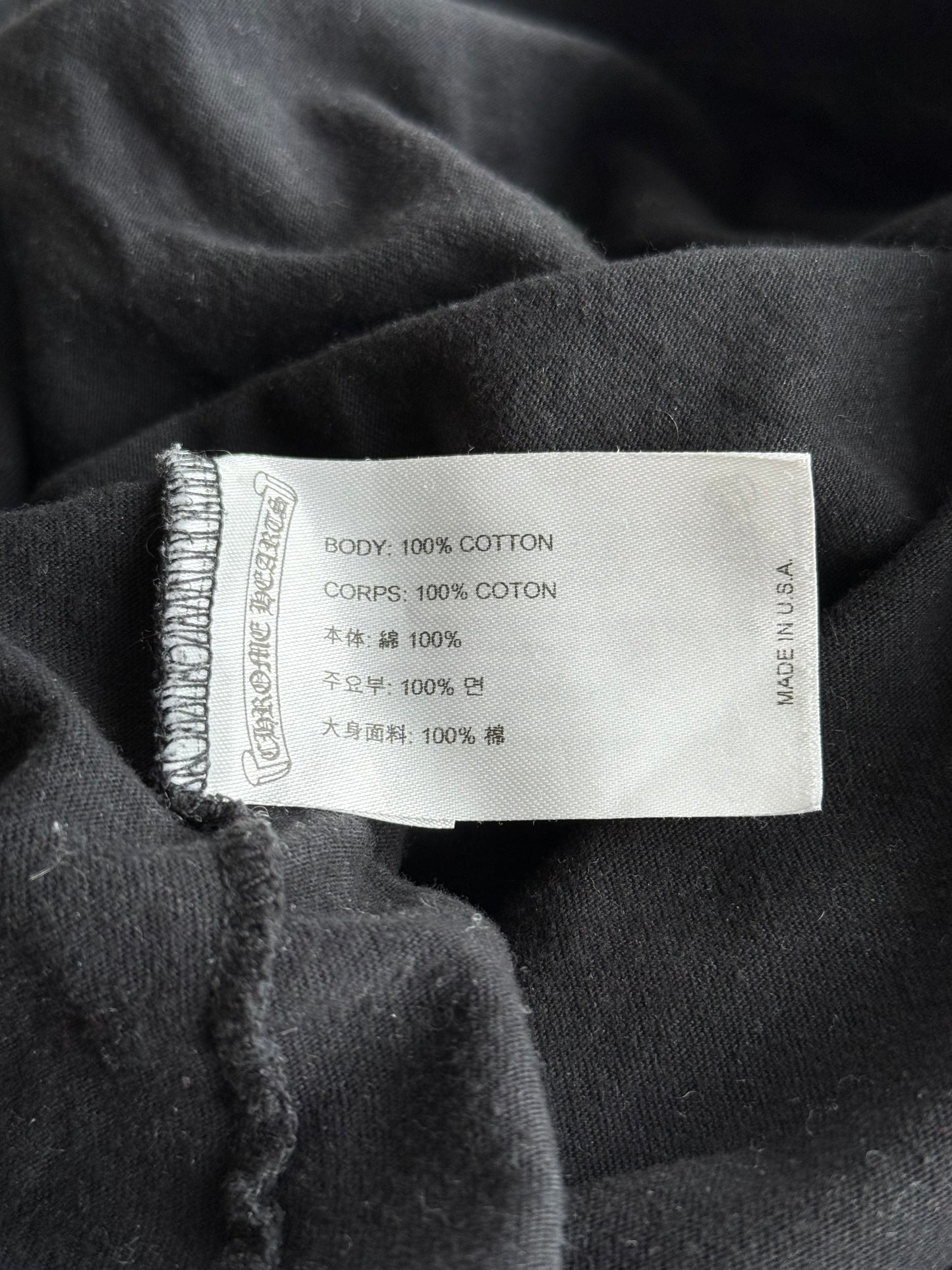 Chrome Hearts Black & White Scroll Logo T-Shirt